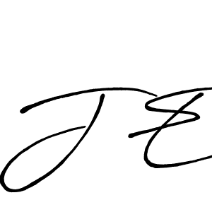 The best way (Antro_Vectra_Bolder) to make a short signature is to pick only two or three words in your name. The name J E include a total of six letters. For converting this name. J E signature style 7 images and pictures png