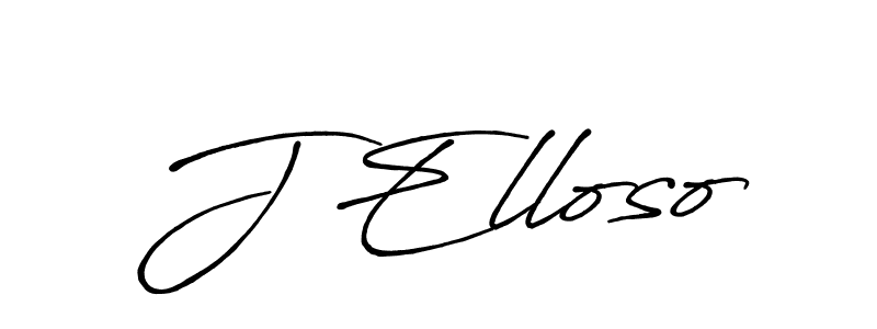How to make J Elloso name signature. Use Antro_Vectra_Bolder style for creating short signs online. This is the latest handwritten sign. J Elloso signature style 7 images and pictures png