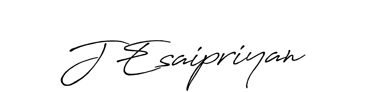 How to make J Esaipriyan name signature. Use Antro_Vectra_Bolder style for creating short signs online. This is the latest handwritten sign. J Esaipriyan signature style 7 images and pictures png