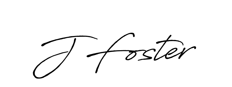 J Foster stylish signature style. Best Handwritten Sign (Antro_Vectra_Bolder) for my name. Handwritten Signature Collection Ideas for my name J Foster. J Foster signature style 7 images and pictures png