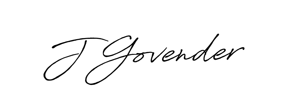 Create a beautiful signature design for name J Govender. With this signature (Antro_Vectra_Bolder) fonts, you can make a handwritten signature for free. J Govender signature style 7 images and pictures png