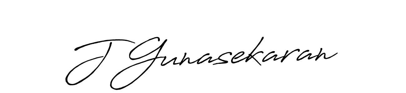 The best way (Antro_Vectra_Bolder) to make a short signature is to pick only two or three words in your name. The name J Gunasekaran include a total of six letters. For converting this name. J Gunasekaran signature style 7 images and pictures png