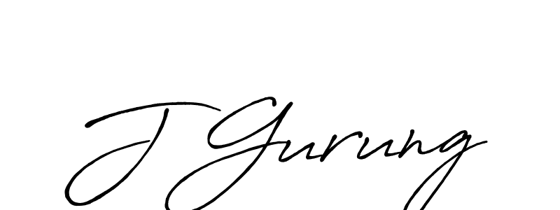 Design your own signature with our free online signature maker. With this signature software, you can create a handwritten (Antro_Vectra_Bolder) signature for name J Gurung. J Gurung signature style 7 images and pictures png