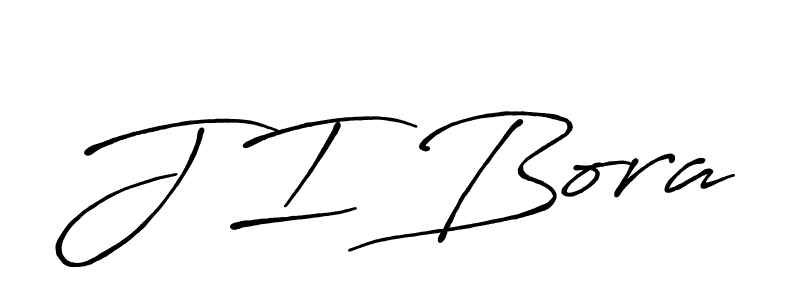 The best way (Antro_Vectra_Bolder) to make a short signature is to pick only two or three words in your name. The name J I Bora include a total of six letters. For converting this name. J I Bora signature style 7 images and pictures png