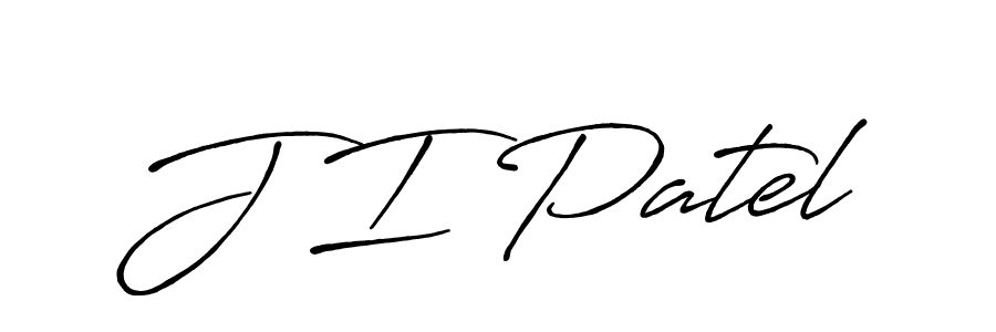 Design your own signature with our free online signature maker. With this signature software, you can create a handwritten (Antro_Vectra_Bolder) signature for name J I Patel. J I Patel signature style 7 images and pictures png