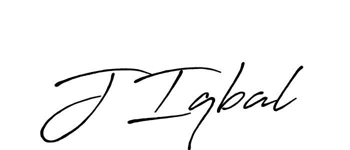 Design your own signature with our free online signature maker. With this signature software, you can create a handwritten (Antro_Vectra_Bolder) signature for name J Iqbal. J Iqbal signature style 7 images and pictures png