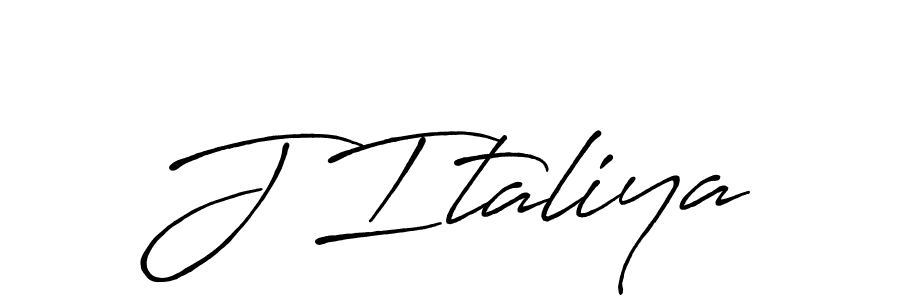 Make a beautiful signature design for name J Italiya. With this signature (Antro_Vectra_Bolder) style, you can create a handwritten signature for free. J Italiya signature style 7 images and pictures png