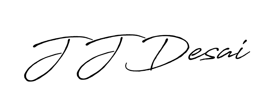 Make a beautiful signature design for name J J Desai. With this signature (Antro_Vectra_Bolder) style, you can create a handwritten signature for free. J J Desai signature style 7 images and pictures png