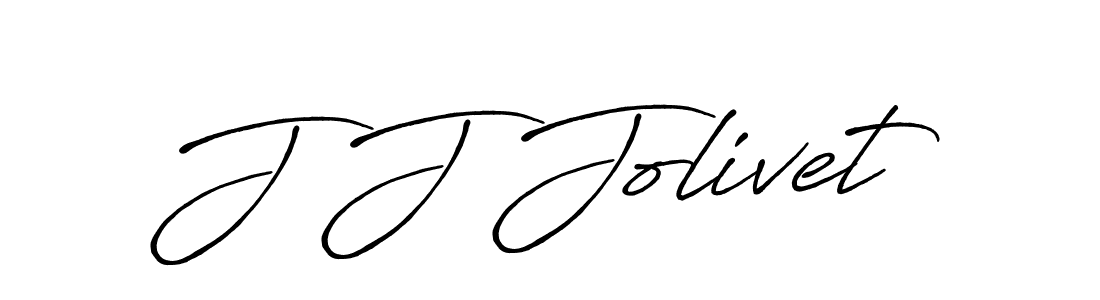 Create a beautiful signature design for name J J Jolivet. With this signature (Antro_Vectra_Bolder) fonts, you can make a handwritten signature for free. J J Jolivet signature style 7 images and pictures png