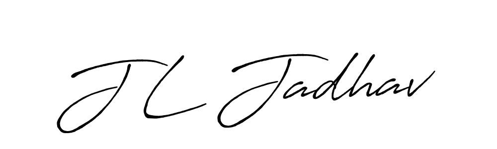 Design your own signature with our free online signature maker. With this signature software, you can create a handwritten (Antro_Vectra_Bolder) signature for name J L Jadhav. J L Jadhav signature style 7 images and pictures png