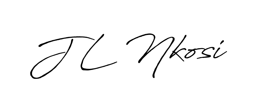 Design your own signature with our free online signature maker. With this signature software, you can create a handwritten (Antro_Vectra_Bolder) signature for name J L Nkosi. J L Nkosi signature style 7 images and pictures png