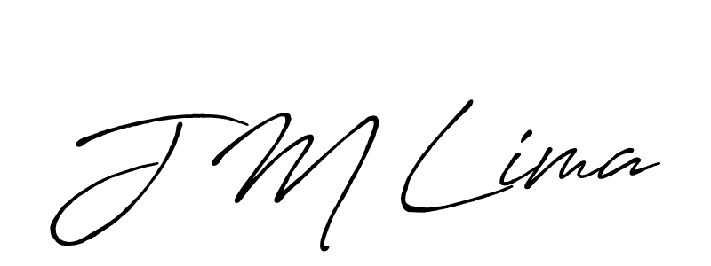 The best way (Antro_Vectra_Bolder) to make a short signature is to pick only two or three words in your name. The name J M Lima include a total of six letters. For converting this name. J M Lima signature style 7 images and pictures png