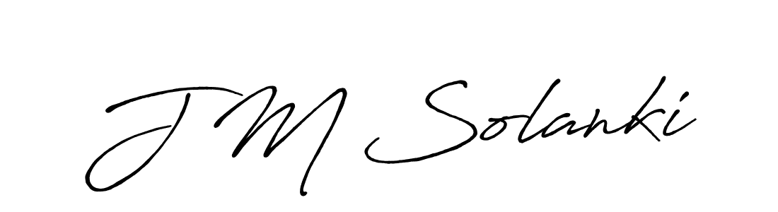 Make a beautiful signature design for name J M Solanki. With this signature (Antro_Vectra_Bolder) style, you can create a handwritten signature for free. J M Solanki signature style 7 images and pictures png