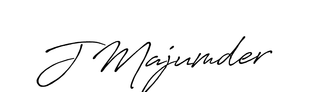 Create a beautiful signature design for name J Majumder. With this signature (Antro_Vectra_Bolder) fonts, you can make a handwritten signature for free. J Majumder signature style 7 images and pictures png