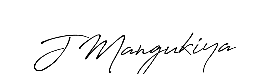 How to make J Mangukiya signature? Antro_Vectra_Bolder is a professional autograph style. Create handwritten signature for J Mangukiya name. J Mangukiya signature style 7 images and pictures png