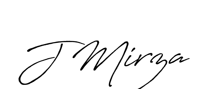 How to make J Mirza name signature. Use Antro_Vectra_Bolder style for creating short signs online. This is the latest handwritten sign. J Mirza signature style 7 images and pictures png