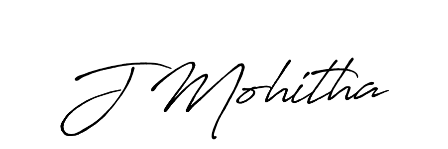 Use a signature maker to create a handwritten signature online. With this signature software, you can design (Antro_Vectra_Bolder) your own signature for name J Mohitha. J Mohitha signature style 7 images and pictures png