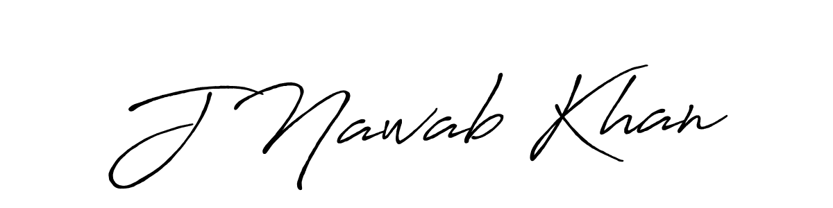How to make J Nawab Khan name signature. Use Antro_Vectra_Bolder style for creating short signs online. This is the latest handwritten sign. J Nawab Khan signature style 7 images and pictures png