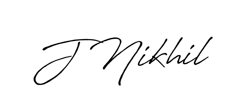 How to make J Nikhil name signature. Use Antro_Vectra_Bolder style for creating short signs online. This is the latest handwritten sign. J Nikhil signature style 7 images and pictures png