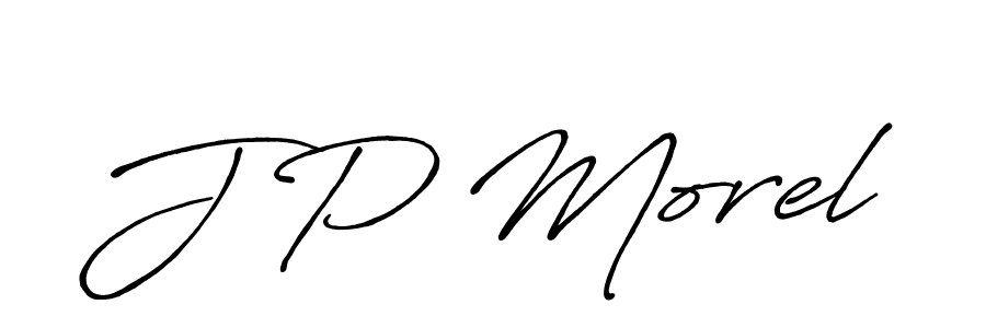 Design your own signature with our free online signature maker. With this signature software, you can create a handwritten (Antro_Vectra_Bolder) signature for name J P Morel. J P Morel signature style 7 images and pictures png