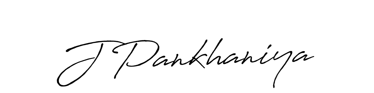 How to make J Pankhaniya name signature. Use Antro_Vectra_Bolder style for creating short signs online. This is the latest handwritten sign. J Pankhaniya signature style 7 images and pictures png