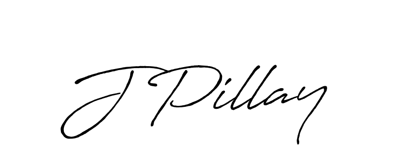 How to make J Pillay name signature. Use Antro_Vectra_Bolder style for creating short signs online. This is the latest handwritten sign. J Pillay signature style 7 images and pictures png