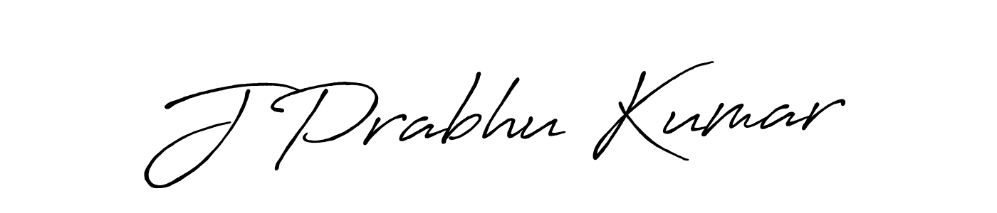 How to make J Prabhu Kumar name signature. Use Antro_Vectra_Bolder style for creating short signs online. This is the latest handwritten sign. J Prabhu Kumar signature style 7 images and pictures png