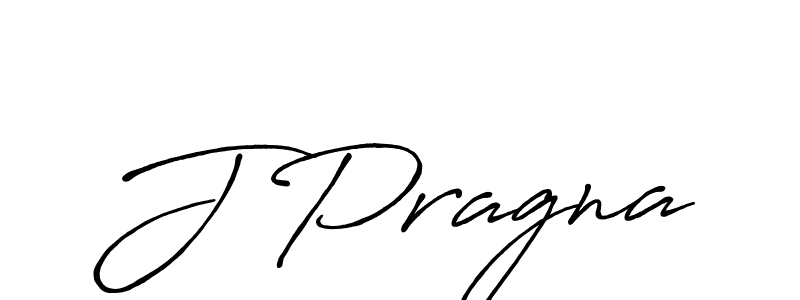 How to make J Pragna name signature. Use Antro_Vectra_Bolder style for creating short signs online. This is the latest handwritten sign. J Pragna signature style 7 images and pictures png