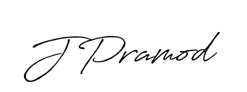 Design your own signature with our free online signature maker. With this signature software, you can create a handwritten (Antro_Vectra_Bolder) signature for name J Pramod. J Pramod signature style 7 images and pictures png