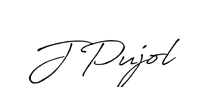 Make a beautiful signature design for name J Pujol. With this signature (Antro_Vectra_Bolder) style, you can create a handwritten signature for free. J Pujol signature style 7 images and pictures png
