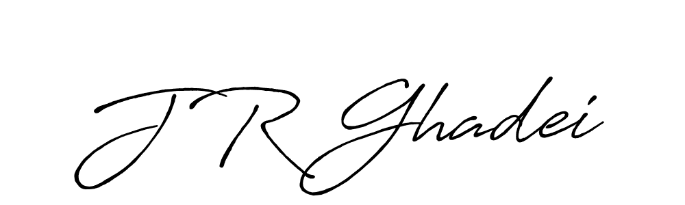 Create a beautiful signature design for name J R Ghadei. With this signature (Antro_Vectra_Bolder) fonts, you can make a handwritten signature for free. J R Ghadei signature style 7 images and pictures png