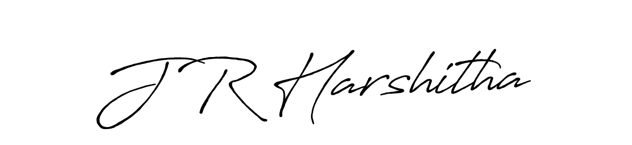 How to make J R Harshitha name signature. Use Antro_Vectra_Bolder style for creating short signs online. This is the latest handwritten sign. J R Harshitha signature style 7 images and pictures png