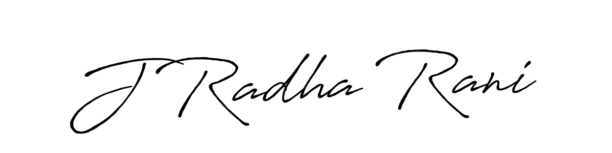 Create a beautiful signature design for name J Radha Rani. With this signature (Antro_Vectra_Bolder) fonts, you can make a handwritten signature for free. J Radha Rani signature style 7 images and pictures png