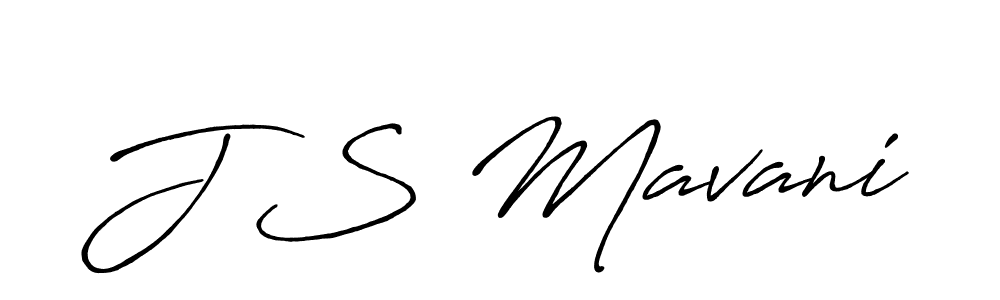 How to make J S Mavani name signature. Use Antro_Vectra_Bolder style for creating short signs online. This is the latest handwritten sign. J S Mavani signature style 7 images and pictures png