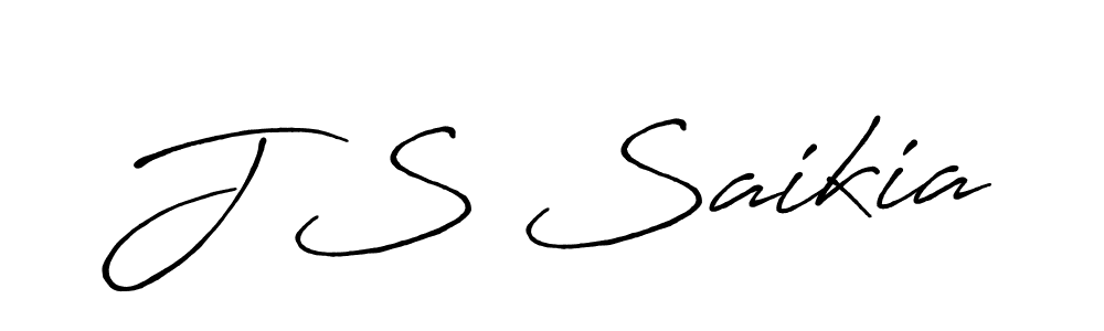 Use a signature maker to create a handwritten signature online. With this signature software, you can design (Antro_Vectra_Bolder) your own signature for name J S Saikia. J S Saikia signature style 7 images and pictures png