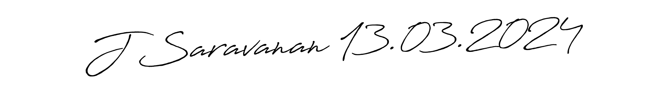 Make a beautiful signature design for name J Saravanan 13.03.2024. With this signature (Antro_Vectra_Bolder) style, you can create a handwritten signature for free. J Saravanan 13.03.2024 signature style 7 images and pictures png