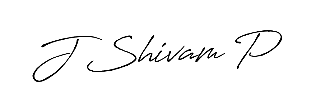 Use a signature maker to create a handwritten signature online. With this signature software, you can design (Antro_Vectra_Bolder) your own signature for name J Shivam P. J Shivam P signature style 7 images and pictures png