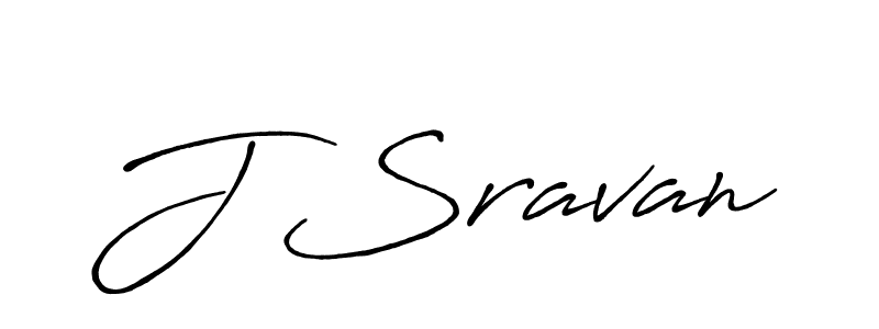 Create a beautiful signature design for name J Sravan. With this signature (Antro_Vectra_Bolder) fonts, you can make a handwritten signature for free. J Sravan signature style 7 images and pictures png