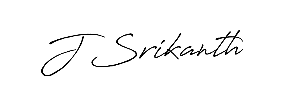 Design your own signature with our free online signature maker. With this signature software, you can create a handwritten (Antro_Vectra_Bolder) signature for name J Srikanth. J Srikanth signature style 7 images and pictures png