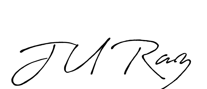 Create a beautiful signature design for name J U Raz. With this signature (Antro_Vectra_Bolder) fonts, you can make a handwritten signature for free. J U Raz signature style 7 images and pictures png