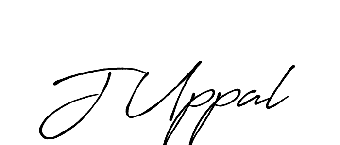 Create a beautiful signature design for name J Uppal. With this signature (Antro_Vectra_Bolder) fonts, you can make a handwritten signature for free. J Uppal signature style 7 images and pictures png