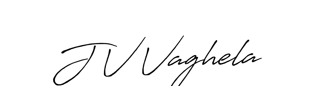 How to make J V Vaghela name signature. Use Antro_Vectra_Bolder style for creating short signs online. This is the latest handwritten sign. J V Vaghela signature style 7 images and pictures png