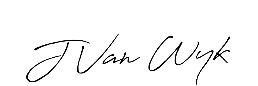 How to make J Van Wyk name signature. Use Antro_Vectra_Bolder style for creating short signs online. This is the latest handwritten sign. J Van Wyk signature style 7 images and pictures png