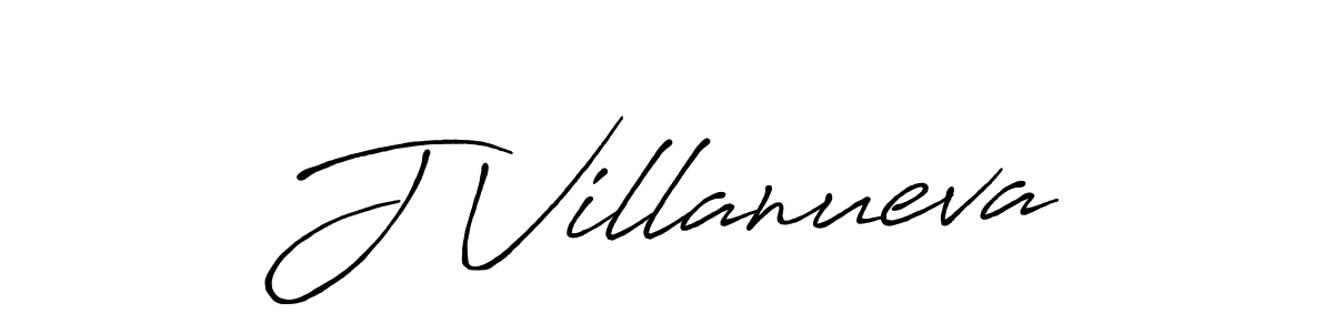 Make a beautiful signature design for name J Villanueva. With this signature (Antro_Vectra_Bolder) style, you can create a handwritten signature for free. J Villanueva signature style 7 images and pictures png