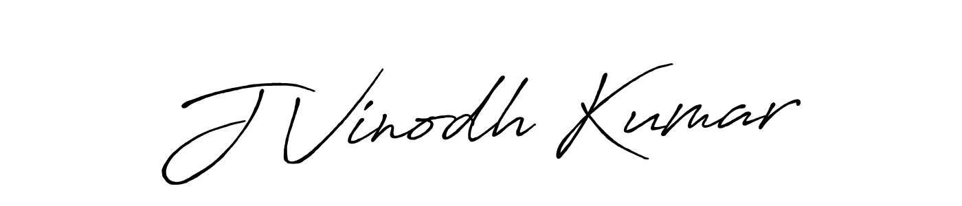 Create a beautiful signature design for name J Vinodh Kumar. With this signature (Antro_Vectra_Bolder) fonts, you can make a handwritten signature for free. J Vinodh Kumar signature style 7 images and pictures png