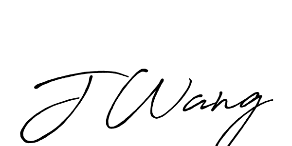 Design your own signature with our free online signature maker. With this signature software, you can create a handwritten (Antro_Vectra_Bolder) signature for name J Wang. J Wang signature style 7 images and pictures png