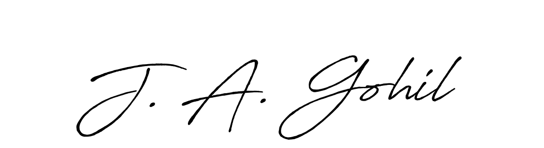 Use a signature maker to create a handwritten signature online. With this signature software, you can design (Antro_Vectra_Bolder) your own signature for name J. A. Gohil. J. A. Gohil signature style 7 images and pictures png