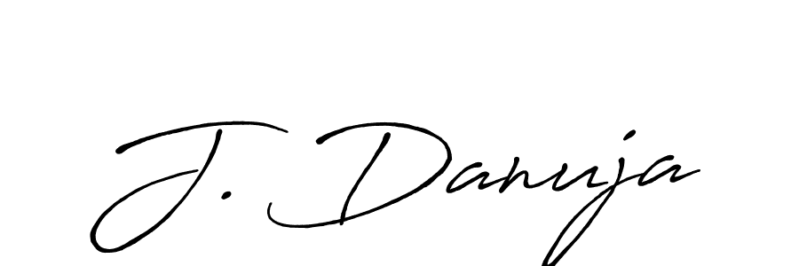 J. Danuja stylish signature style. Best Handwritten Sign (Antro_Vectra_Bolder) for my name. Handwritten Signature Collection Ideas for my name J. Danuja. J. Danuja signature style 7 images and pictures png