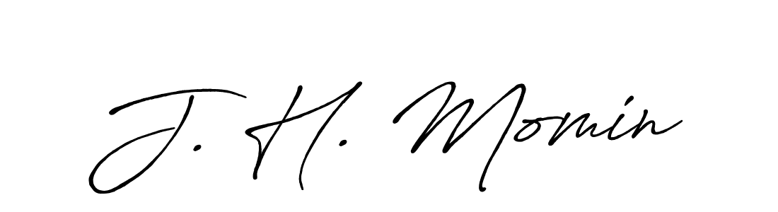 J. H. Momin stylish signature style. Best Handwritten Sign (Antro_Vectra_Bolder) for my name. Handwritten Signature Collection Ideas for my name J. H. Momin. J. H. Momin signature style 7 images and pictures png