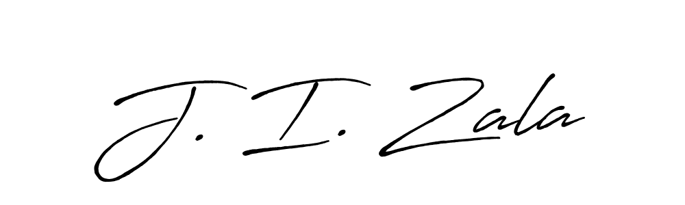 Use a signature maker to create a handwritten signature online. With this signature software, you can design (Antro_Vectra_Bolder) your own signature for name J. I. Zala. J. I. Zala signature style 7 images and pictures png